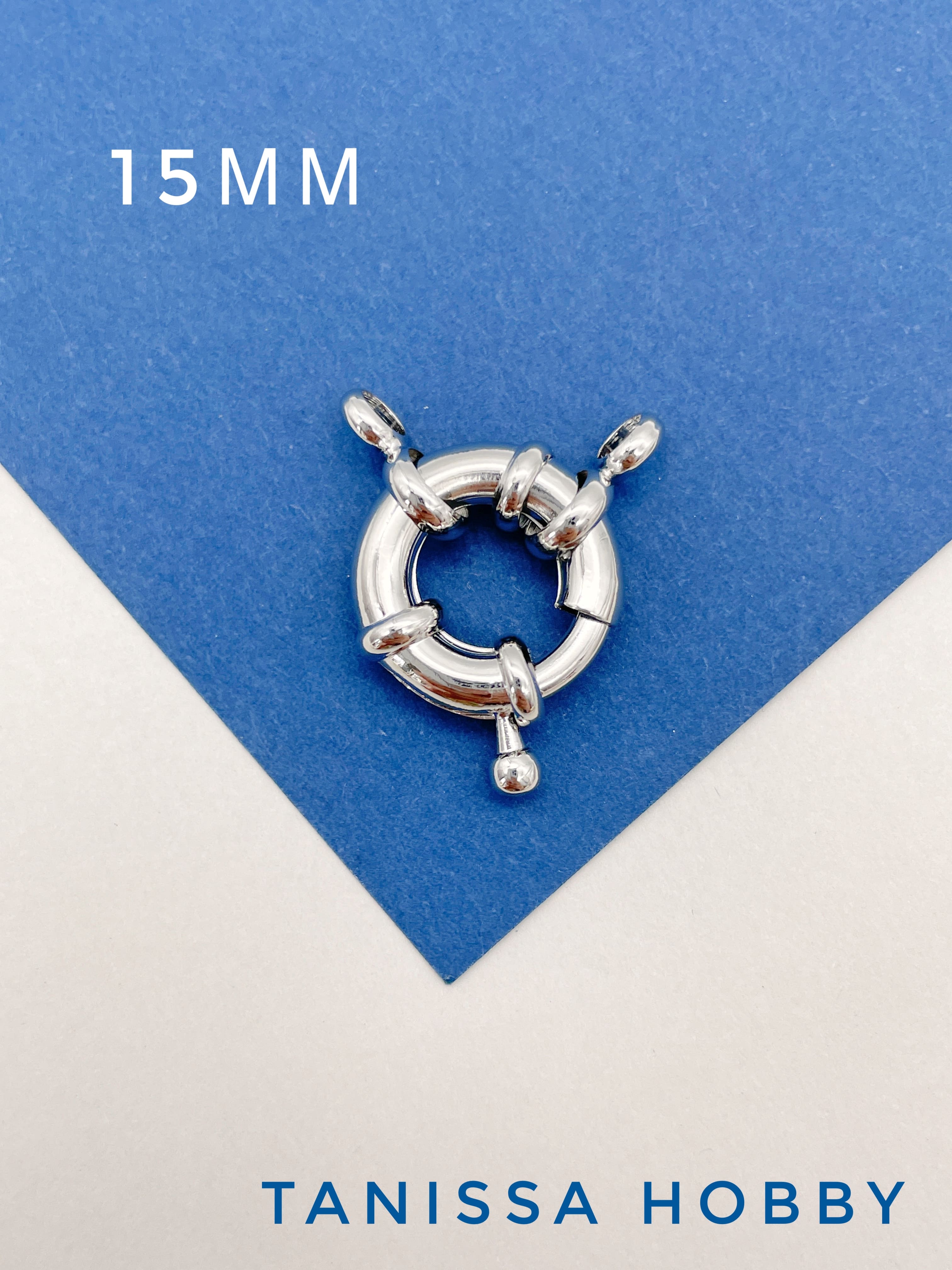 Карабин замок, 15мм штурвал, родий, К624