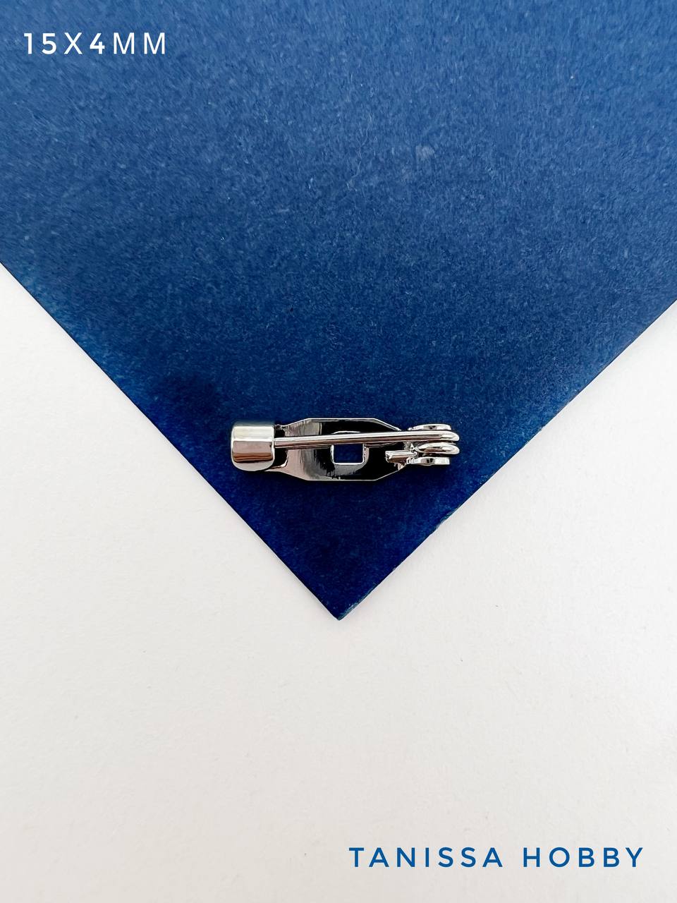 Основа для броши, 15мм, родий, И87