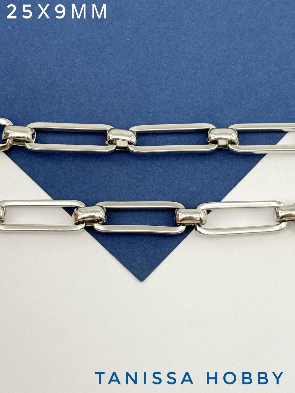 Цепочка якорная овалы 25х9мм, 50см, сталь, Ч974