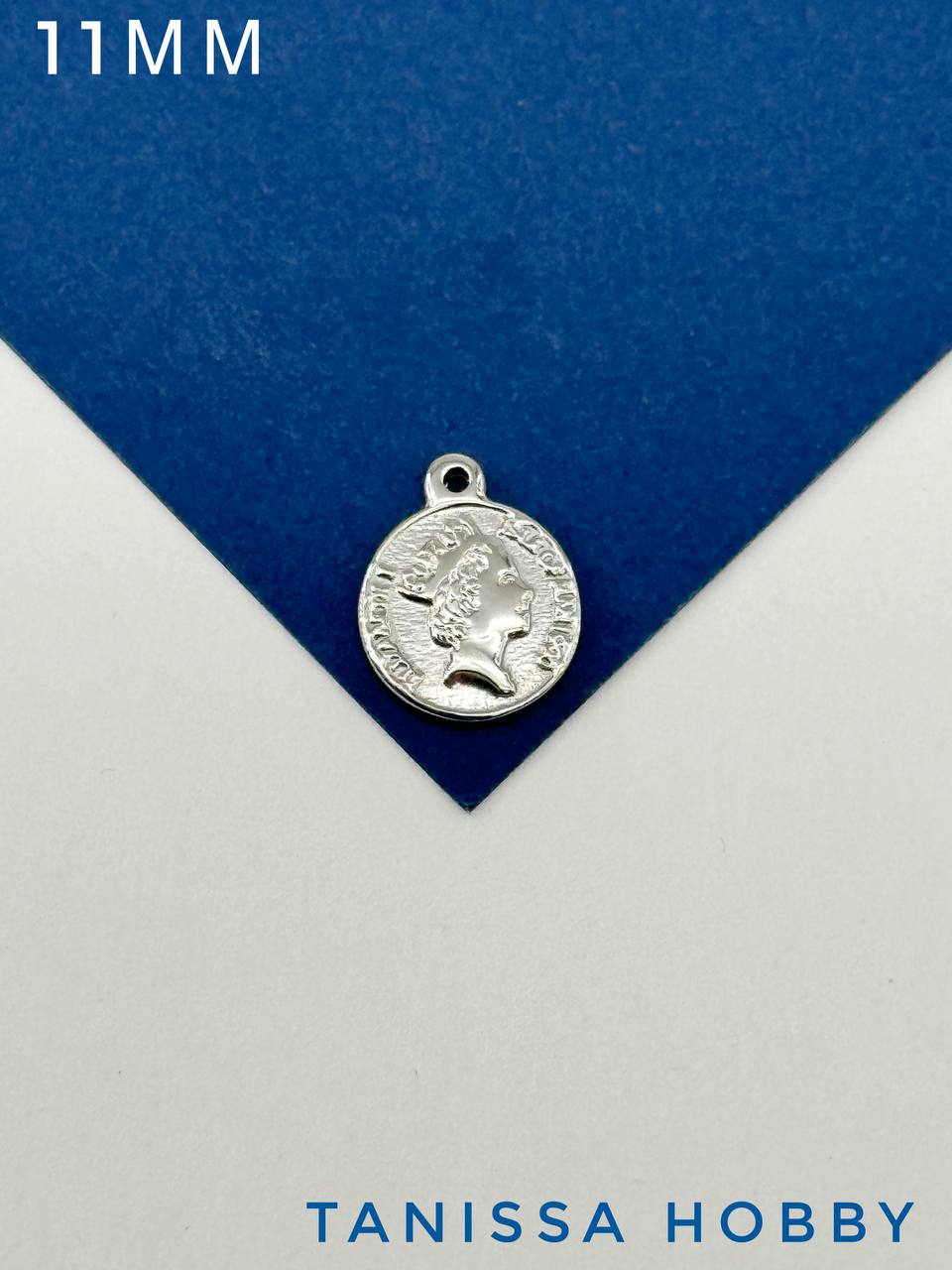 Подвеска монетка, 11мм, сталь, Ч724