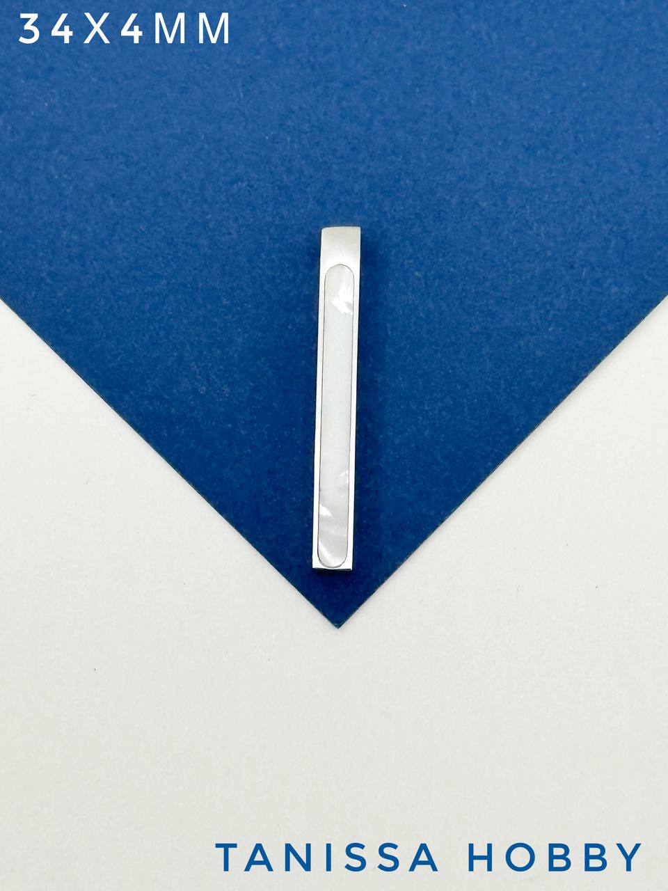 Подвеска палочка перламутр, 34х4мм, сталь, Ч812