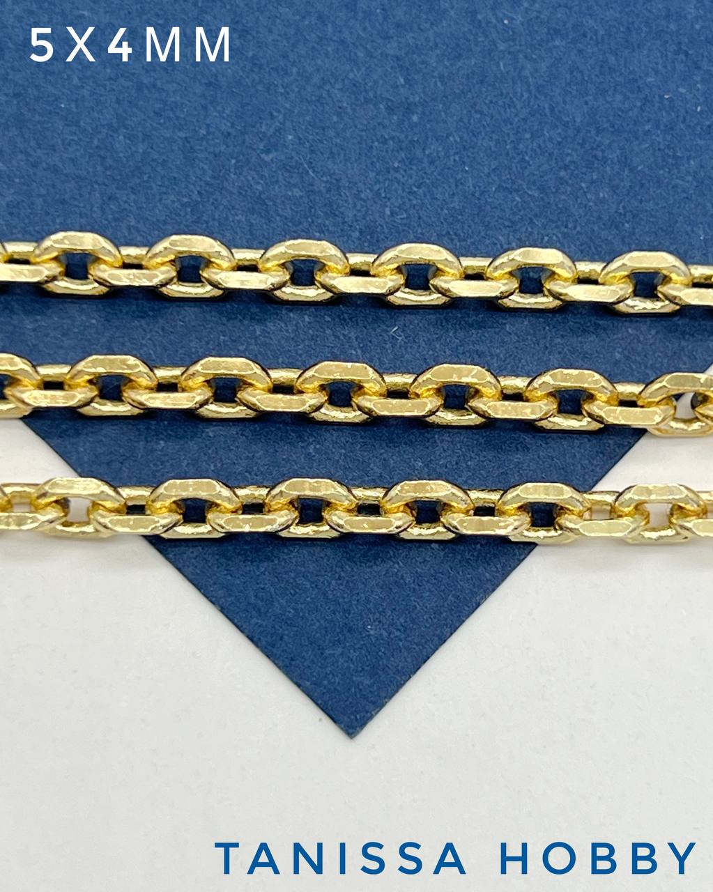 Цепочка якорная 5х4мм, позолота, 50см, СН189