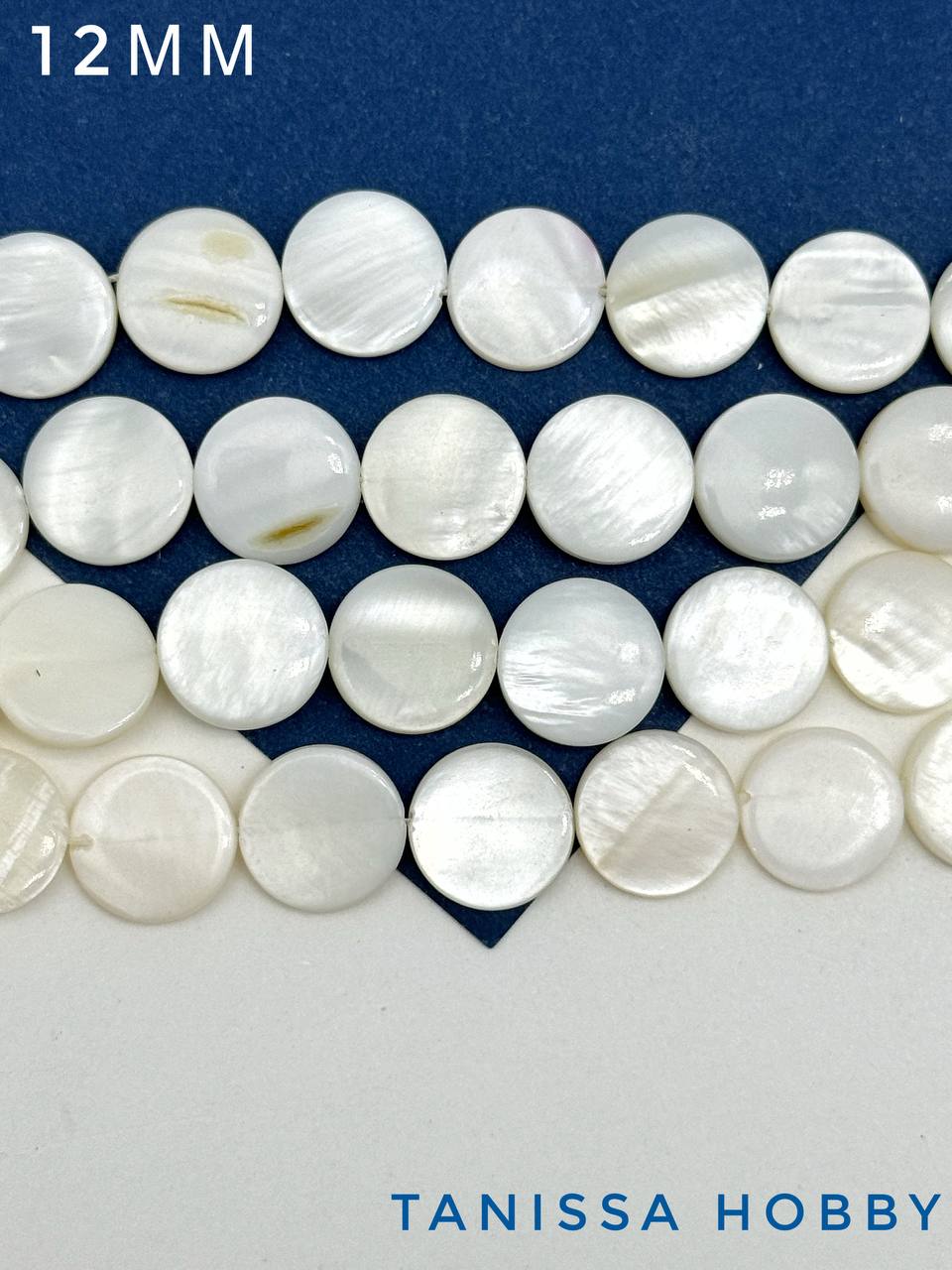 Перламутр бусины монетка, таблетка, 12мм, 1/2 нити, ПМ094