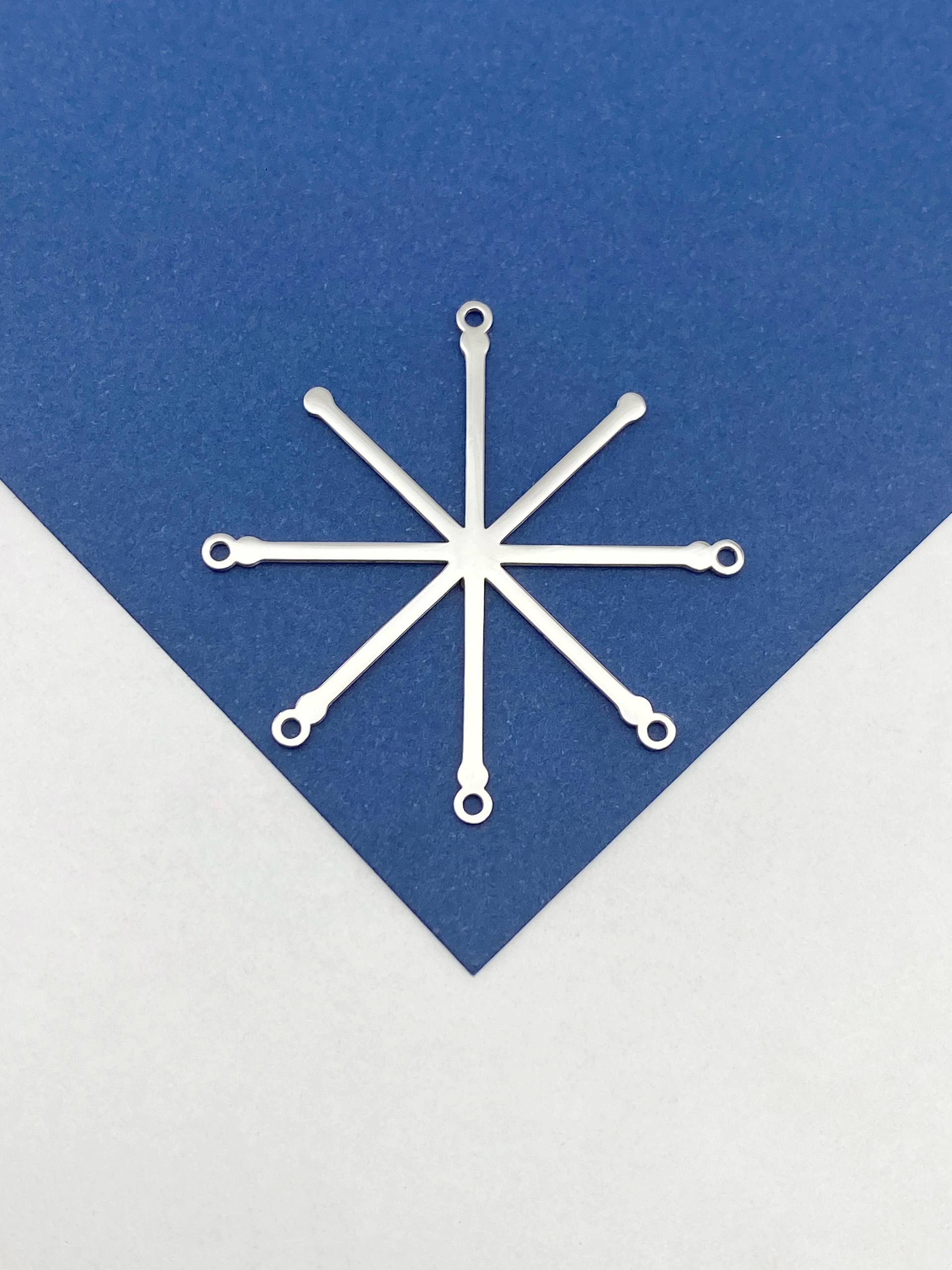 Подвеска коннектор, основа для Мандалы, 8 лучей, 40мм, сталь, МАН032