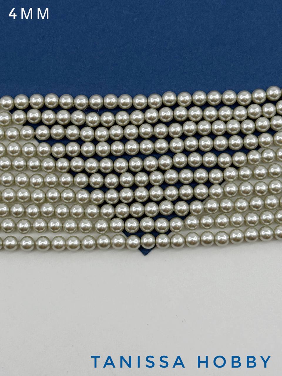 Жемчуг Майорка, серебро, Silver, 4мм, нить, МА220