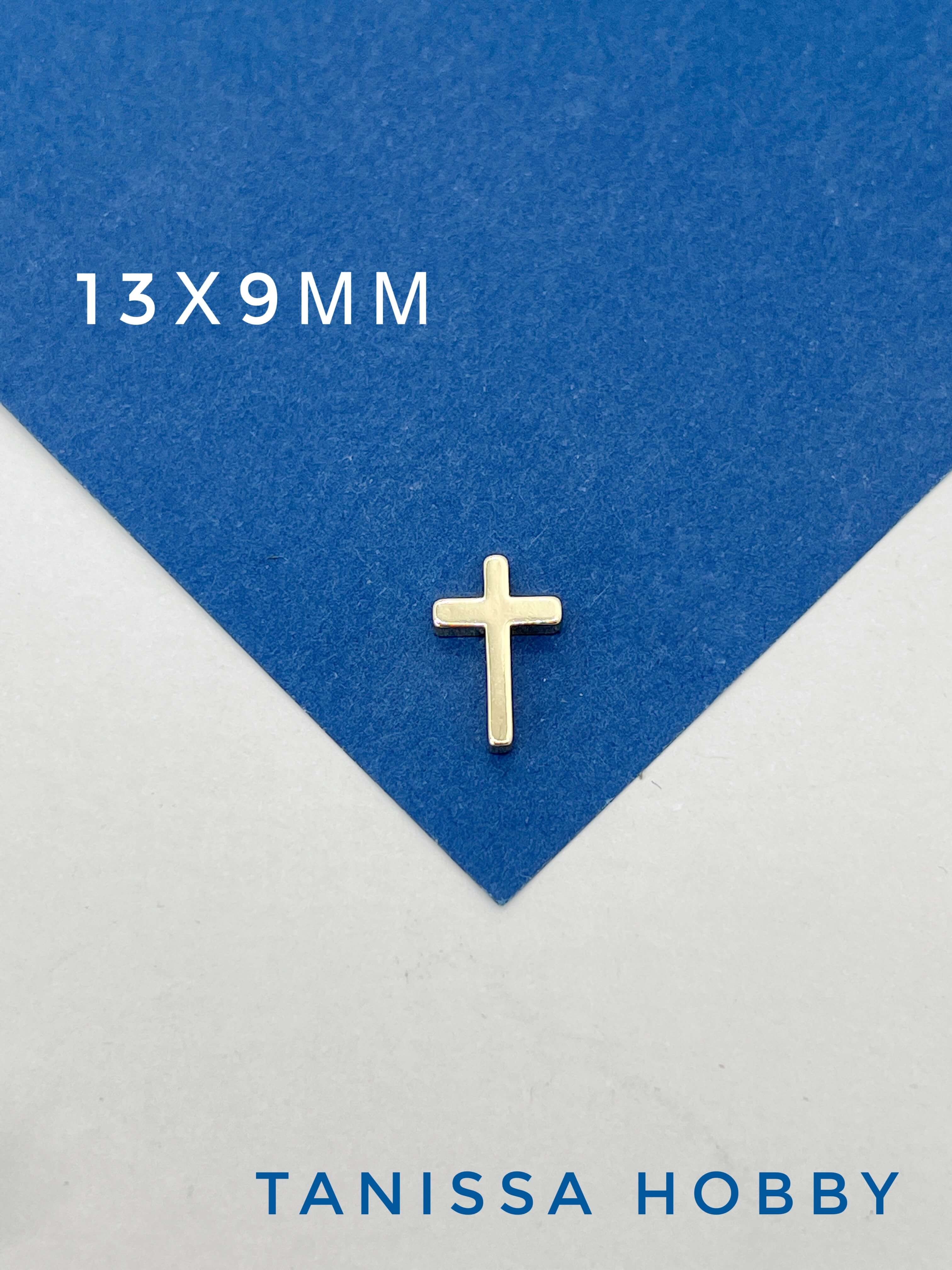 Подвеска кулон крестик 13х9мм, категория В, позолота, С810