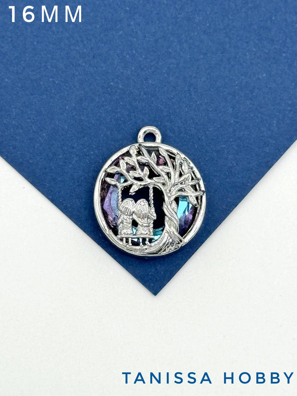 Подвеска дети, рондель Vitrail light, родий, Д137