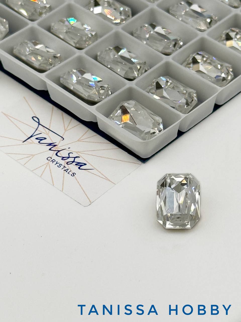 Кристалл прямоугольник Octagon, Crystal, 14х10мм, Tanissa Crystals, СТ427