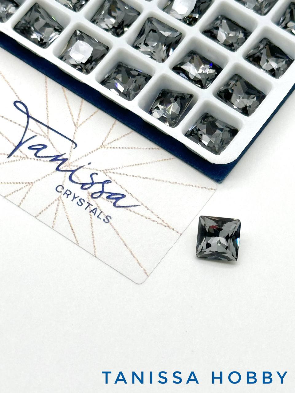 Кристалл квадрат Square, Grey, 6мм, Tanissa Crystals, СТ326