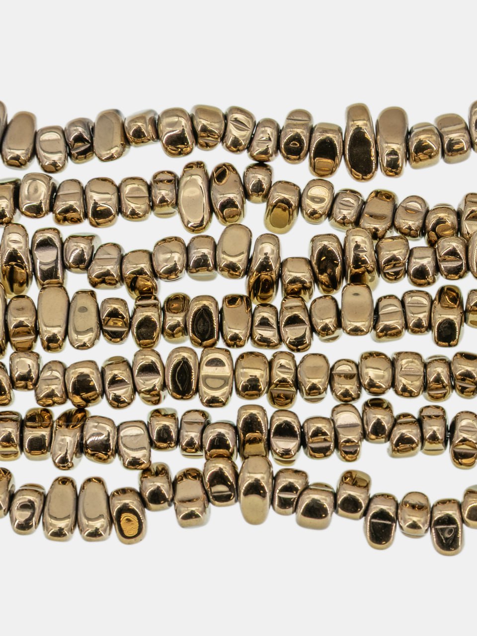 Гематин гематит крошка галтовка фриформ, 5-10 мм, золотой, нить, ГТ156