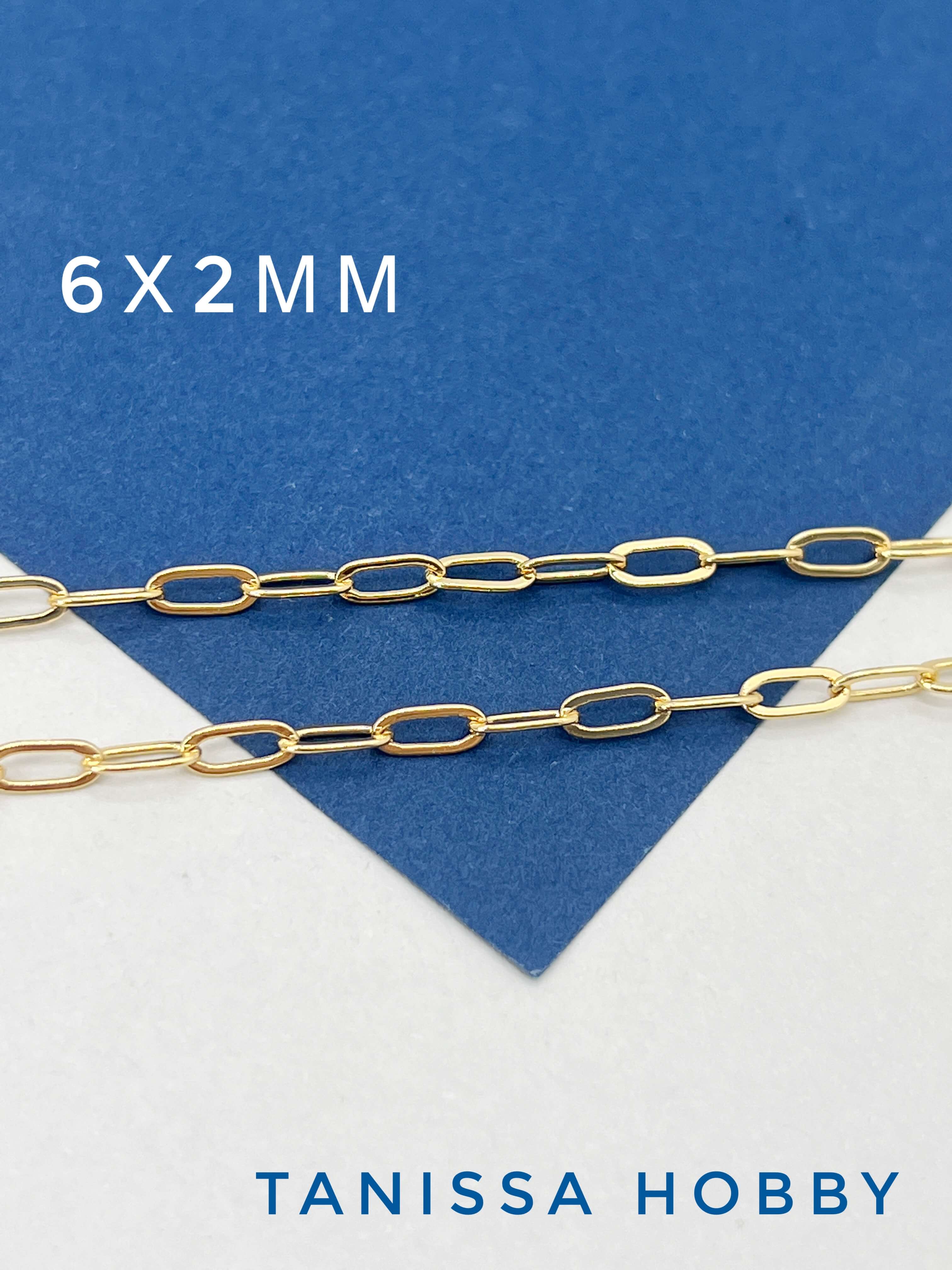 Цепочка тонкая овалы 6х2мм, 50 см, позолота, СН090