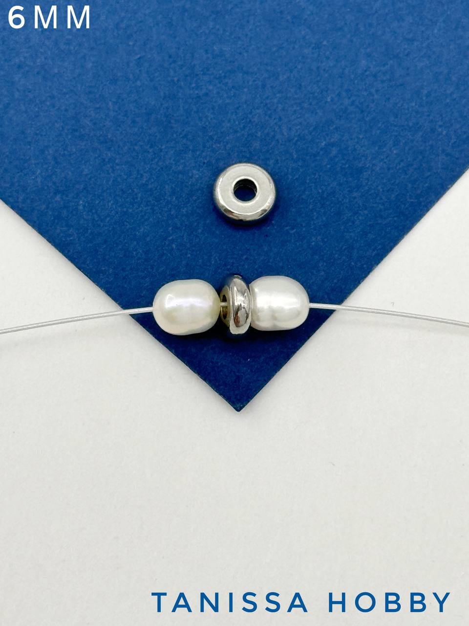 Разделители для бусин плоские шайба 6мм, ШТУКА, сталь, Ч216