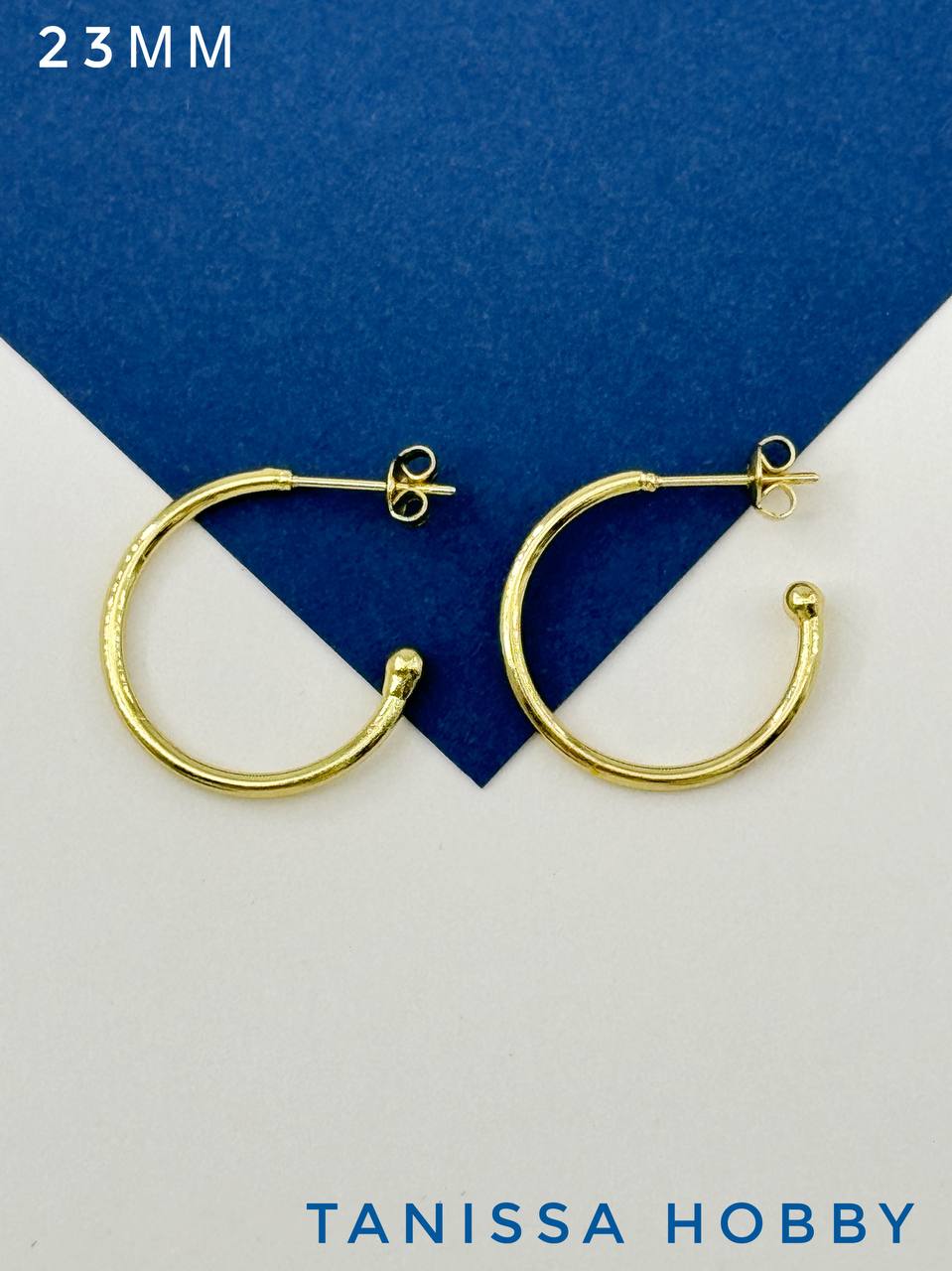 Швензы кольца пусеты, 23мм, позолота, 948