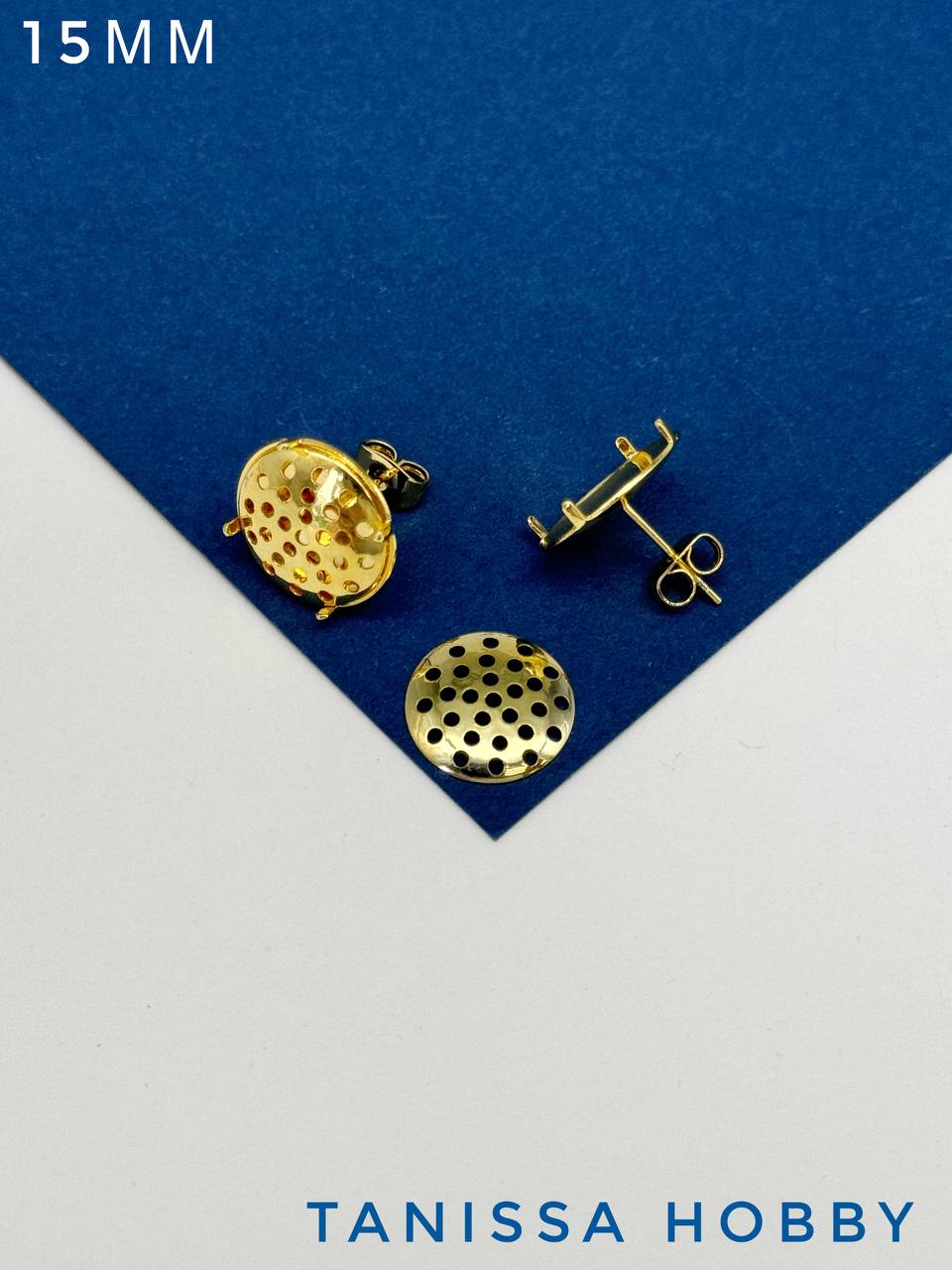 Швензы пусеты, основы для плетения, позолота, Е622