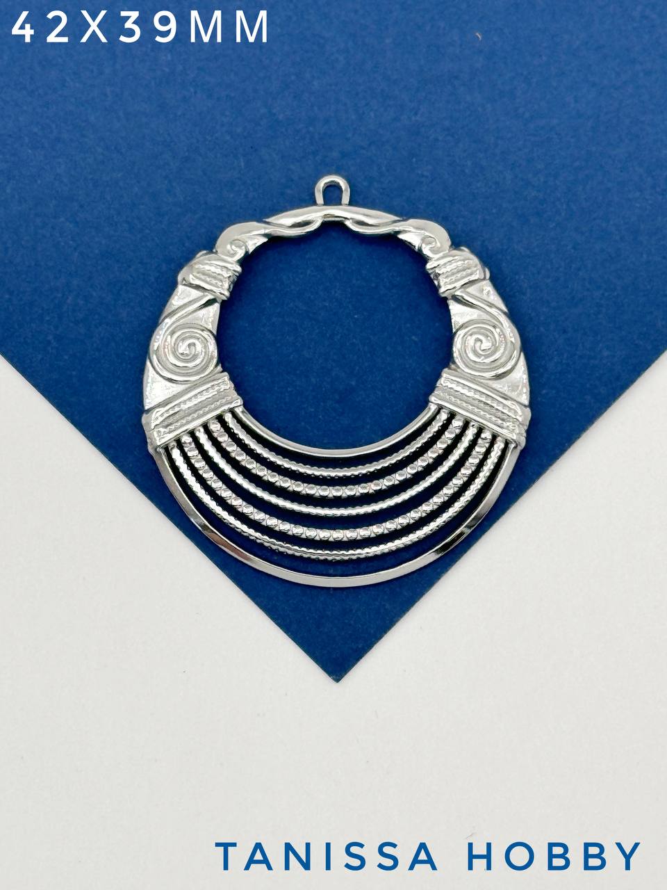 Подвеска этно круг кольцо, 42х39мм, сталь, Ч731