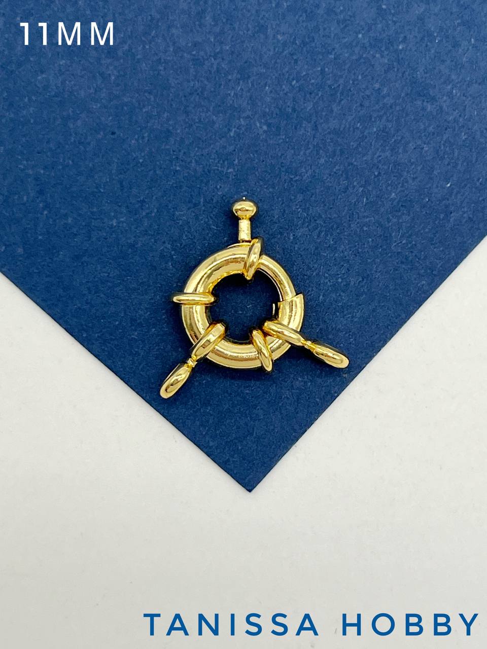 Карабин замок штурвал круглый, 11мм, позолота, К112