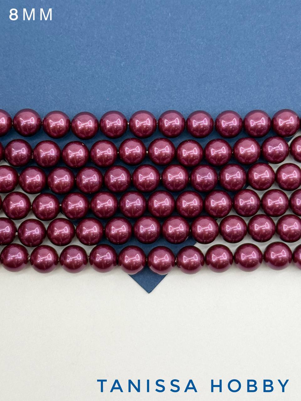 Жемчуг Майорка, бордовый, Burgundy, 8мм, нить, МА214