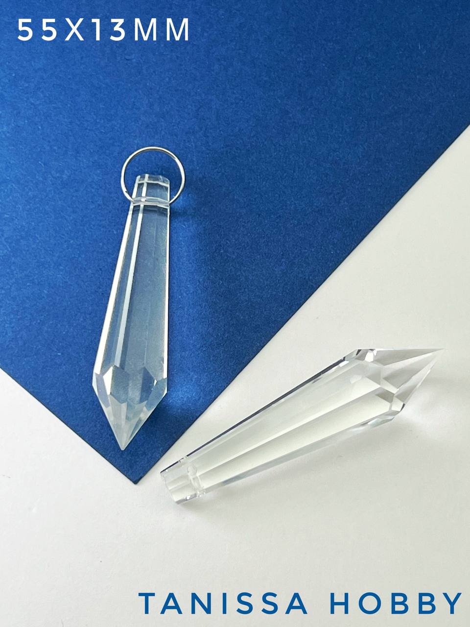 Подвеска капля конус, интерьерный кристалл, 55х13мм, хрусталь, ЛС055