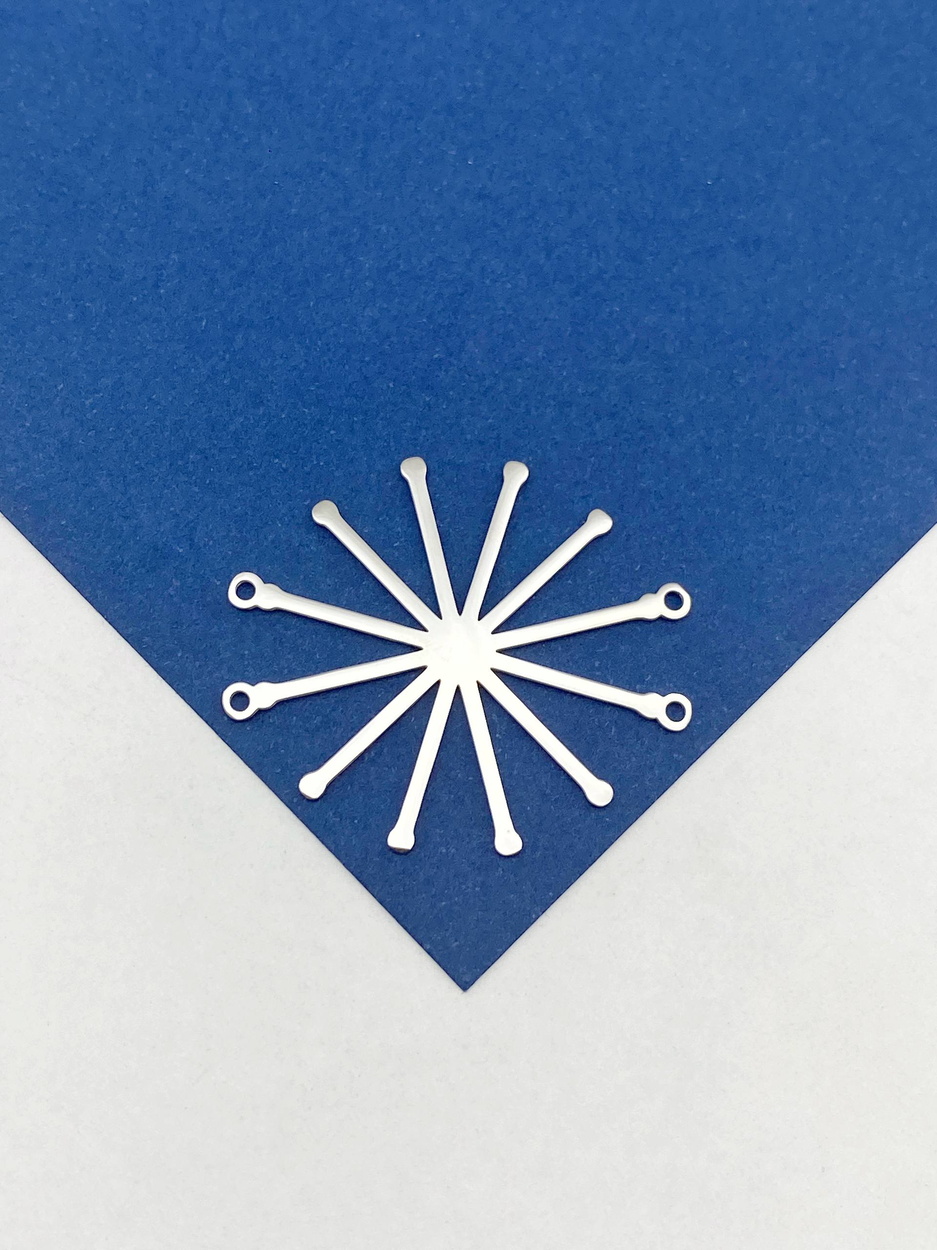 Подвеска коннектор, основа для Мандалы, 12 лучей, 35мм, сталь, МАН024