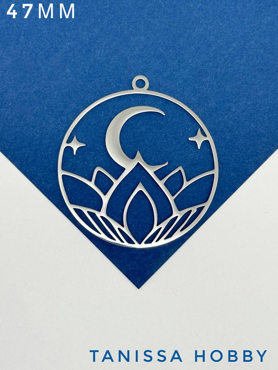 Подвеска луна лотос 47мм, сталь, ЛС087