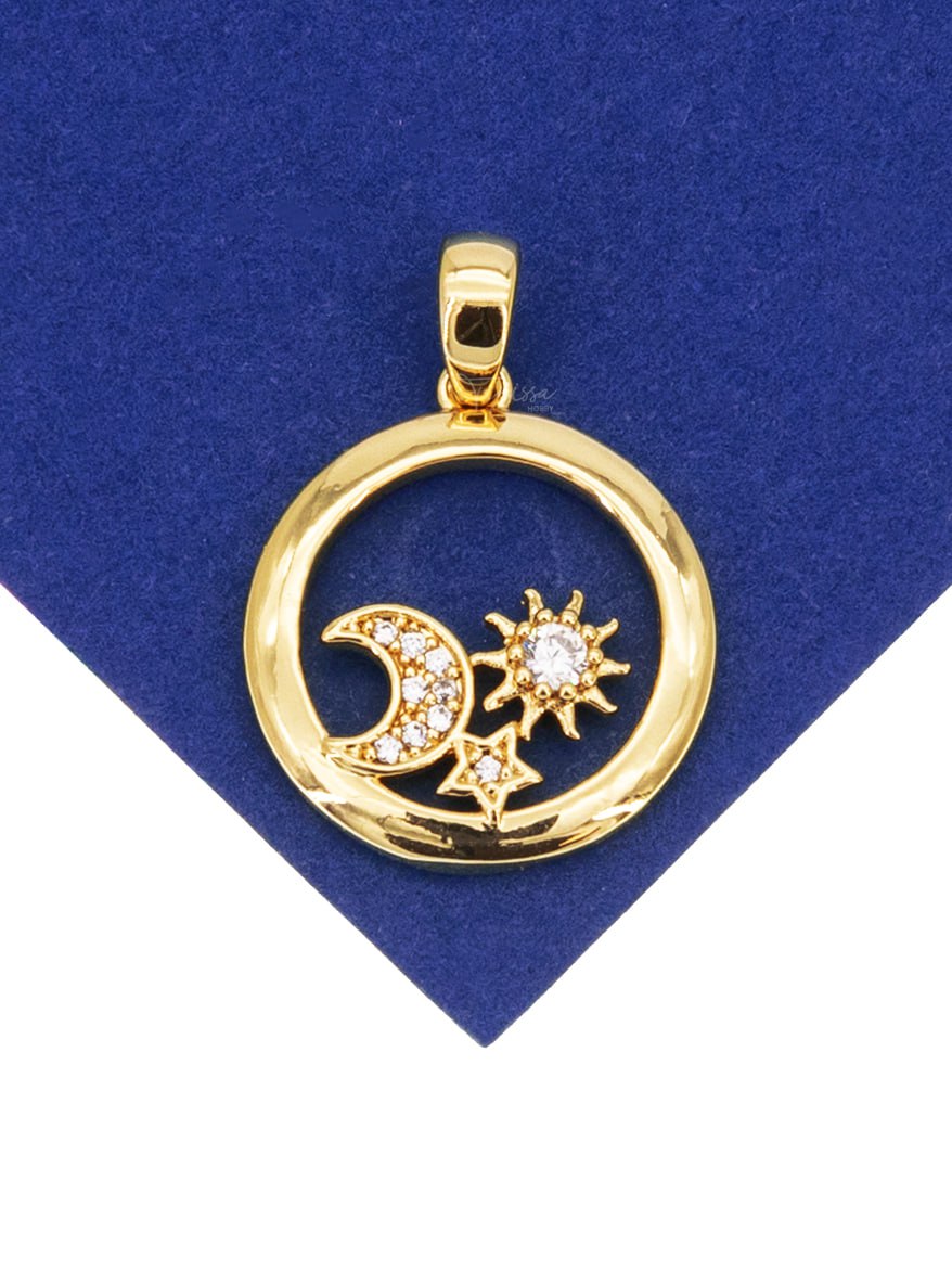 Подвеска космос - луна, солнце, звезда, позолота, Д611