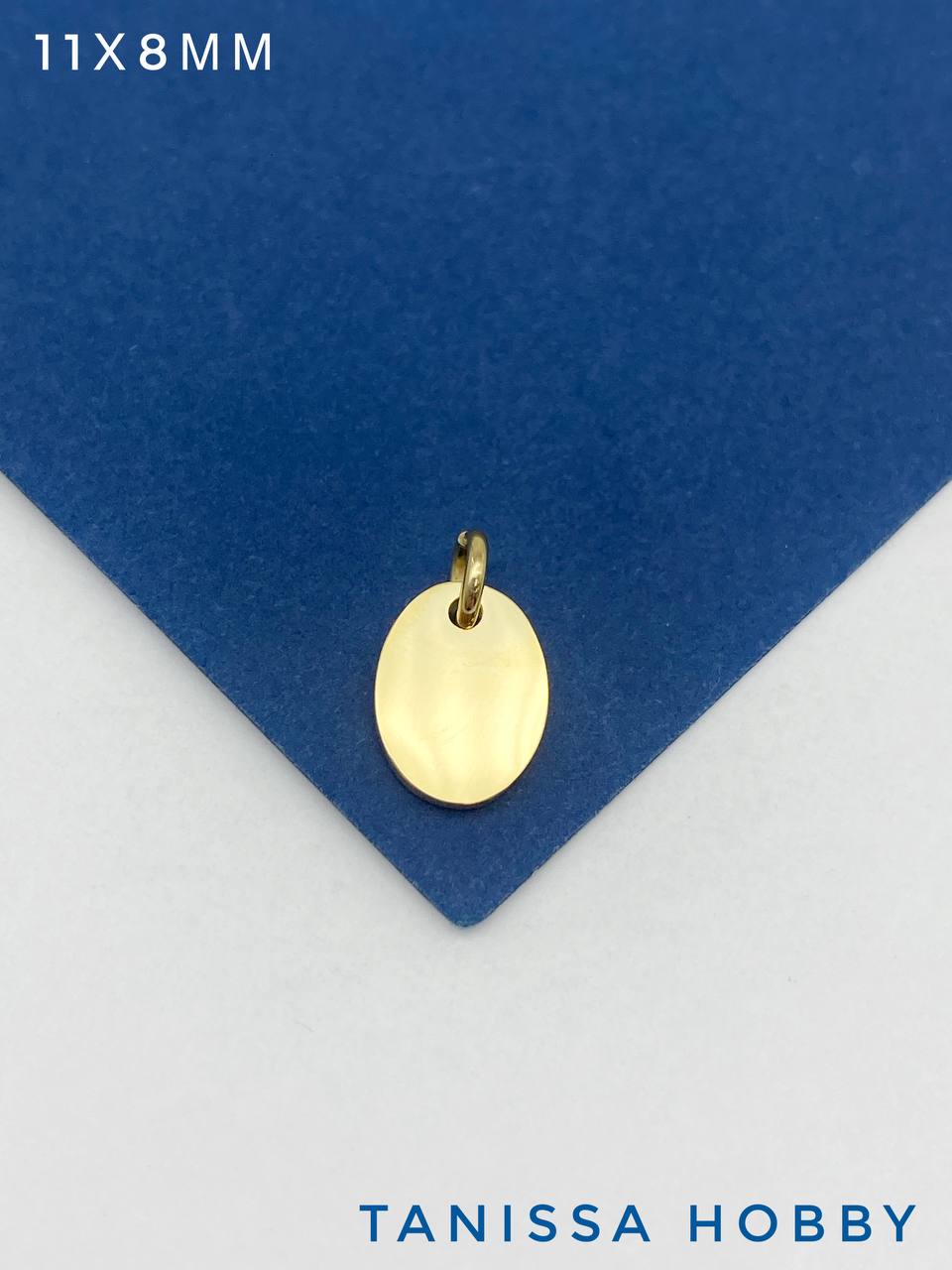 Подвеска овал шильдик, 11х8мм, сталь, позолота, Ш220