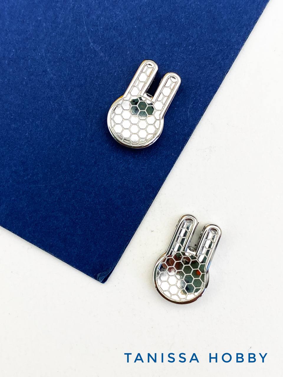 Подвеска разделительная бусина заяц, родий, А105