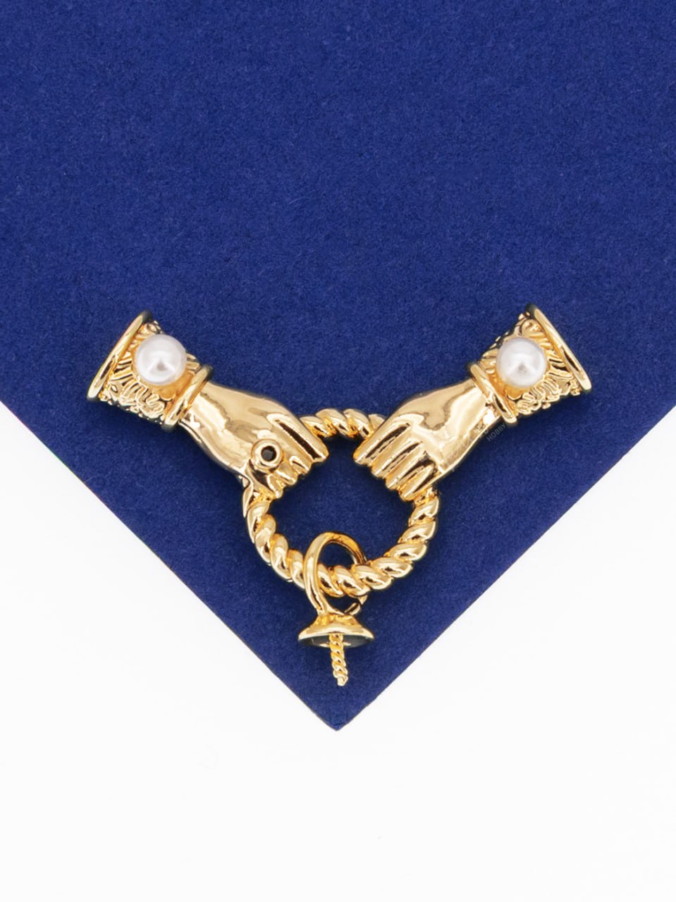 Концевик коннектор руки витой круг с бейлом для вклейки, позолота, А232