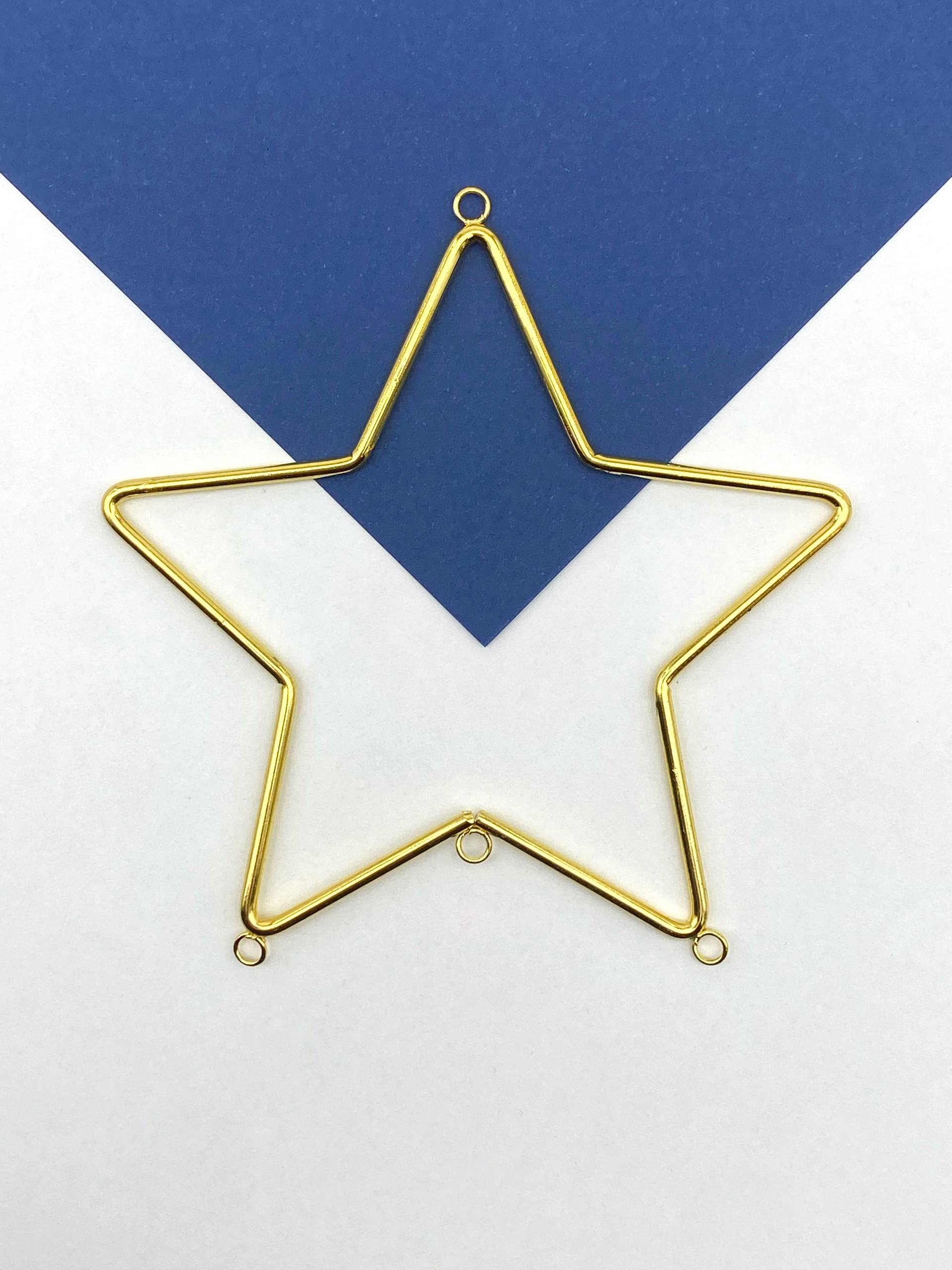Подвеска коннектор звезда, 100мм, основа Ловец Солнца, позолота, ЛС115
