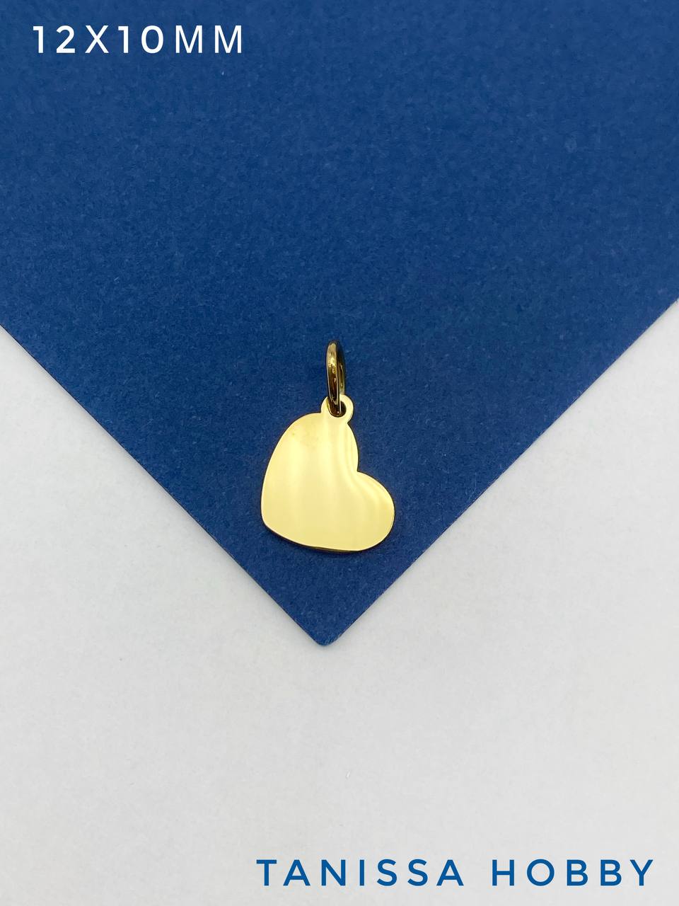 Подвеска сердце шильдик, 12х10мм, сталь, позолота, Ш224