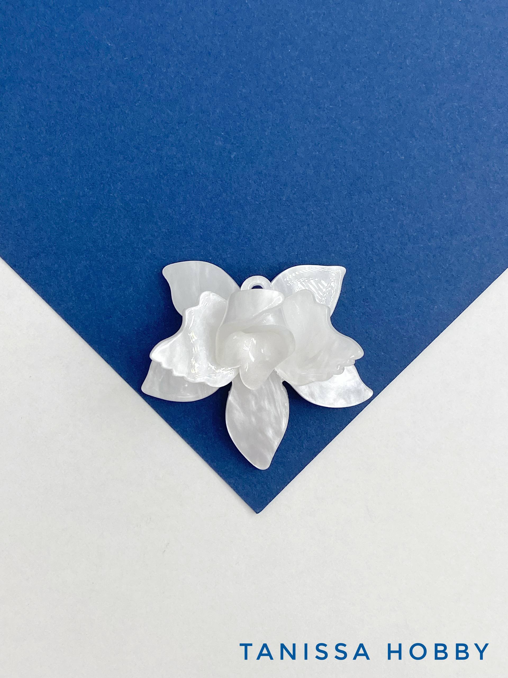 Подвеска цветок, 22мм, белый, П286