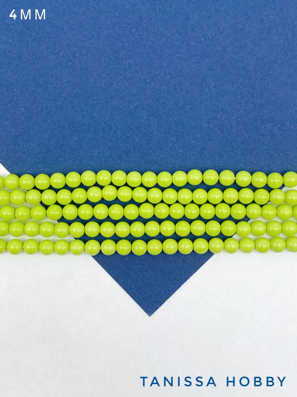 Жемчуг Майорка, зеленый лайм, Light Green, 4мм, нить, МА192