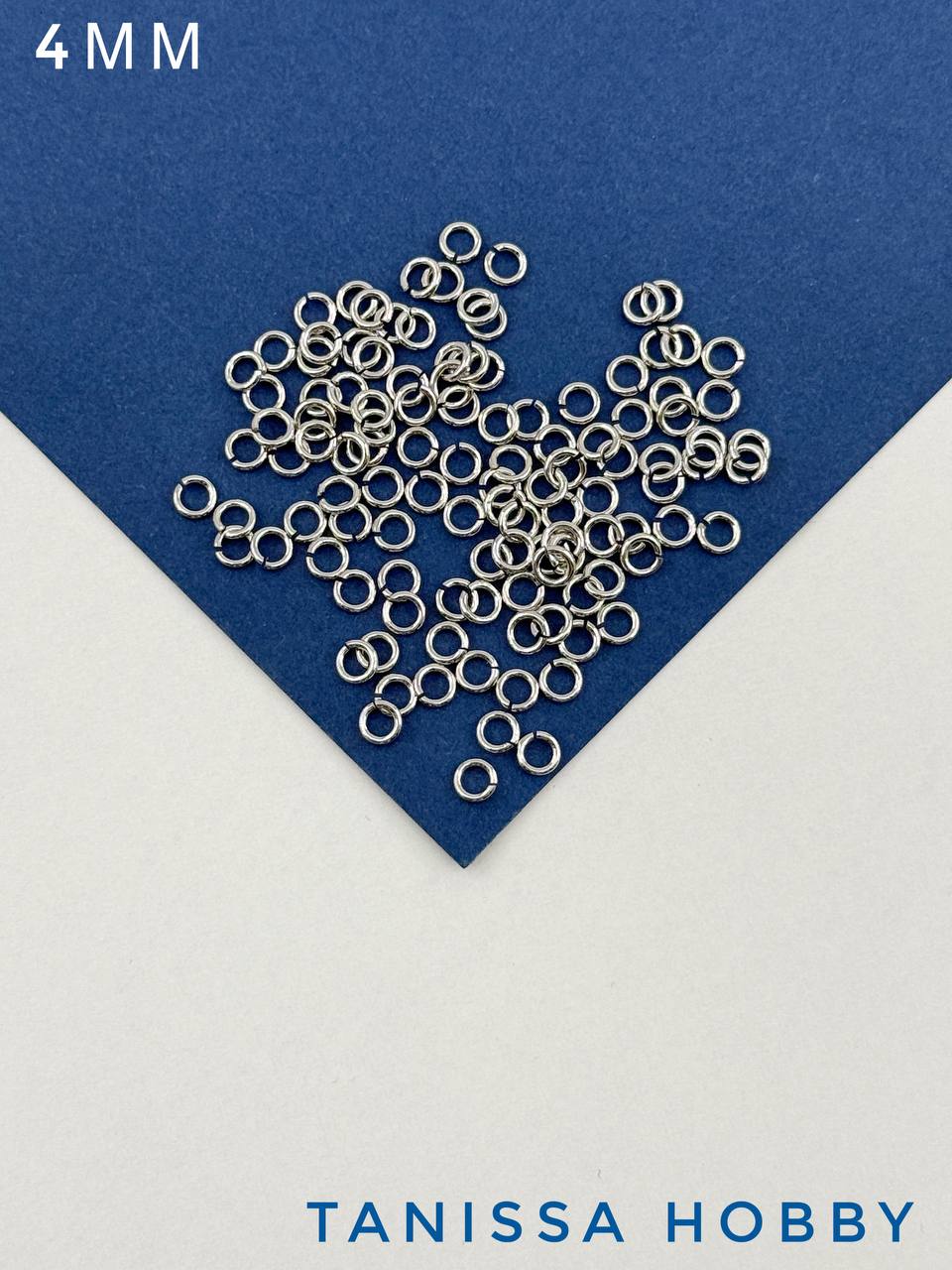 Соединительные колечки 4мм, толщина 1мм, родий, 5гр (110шт), ОПТ024