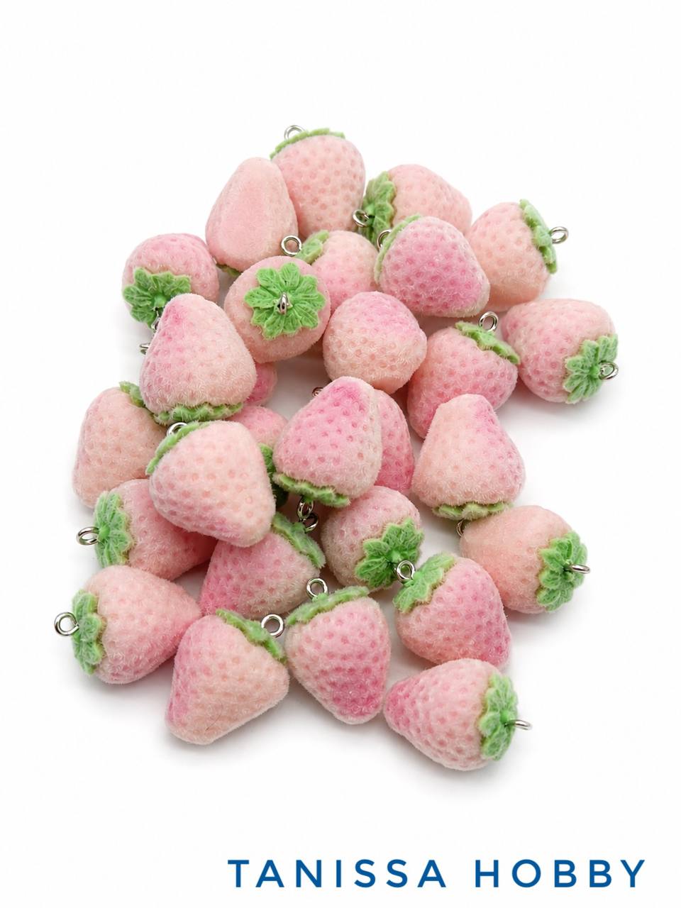 Подвеска плюшевая ягода клубника, розовый, П098