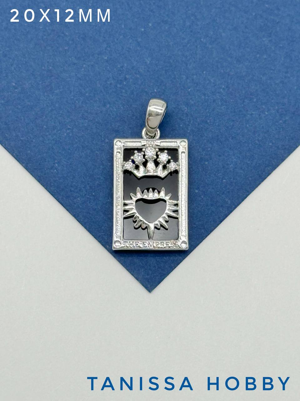 Подвеска карты Таро Императрица, черная, родий, Р430