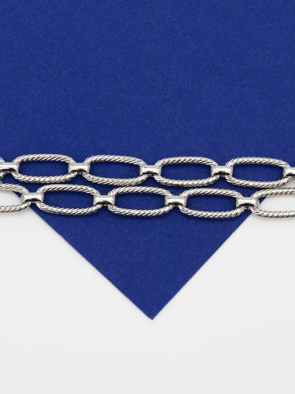 Цепочка витые овалы, 15х6мм, родий, 50СМ, СН059