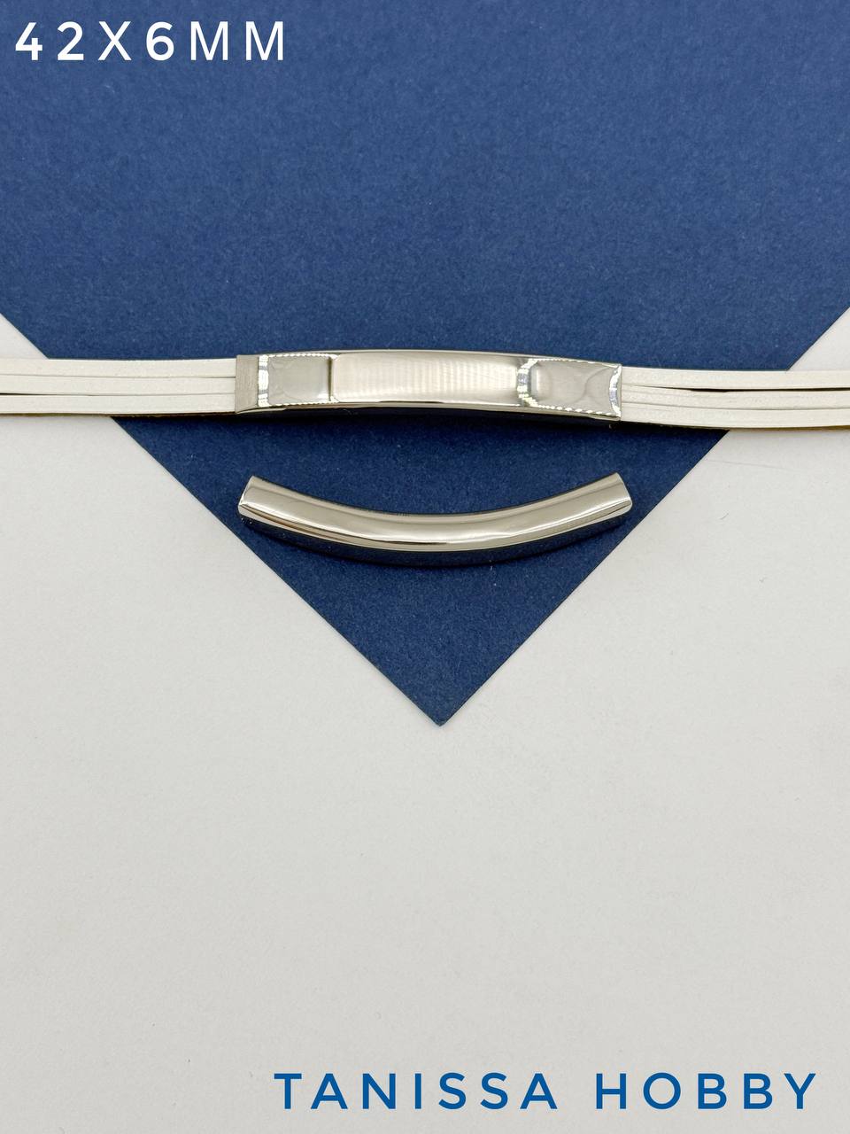 Шарм для браслета разделитель дуга, под шнур 6х3мм, сталь, Ч113