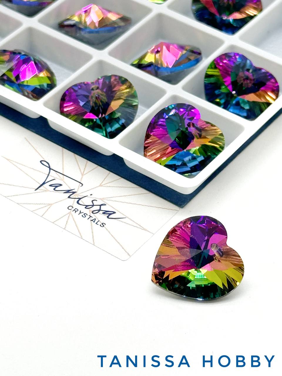 Подвеска кристалл сердце, Vitrail Medium, 18мм, Tanissa Crystals, СТ368