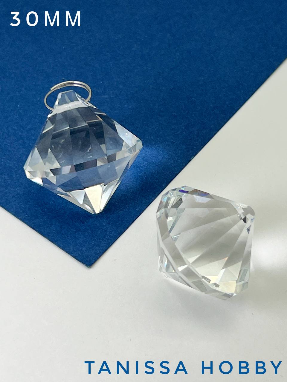 Подвеска биконус, интерьерный кристалл, 30мм, хрусталь, ЛС045