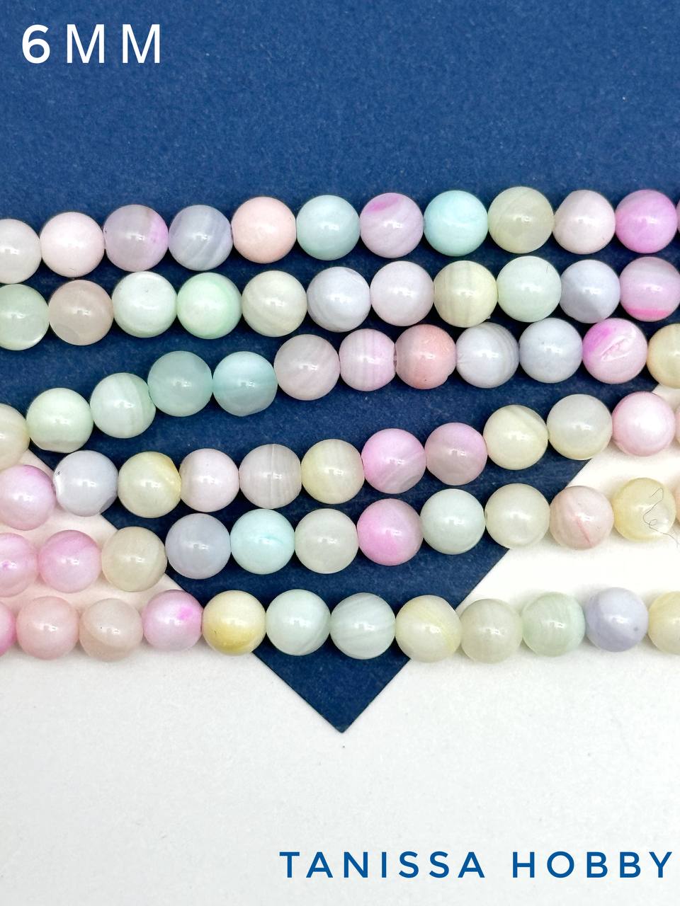 Перламутр бусины цветной микс, 6мм, нить ПМ011