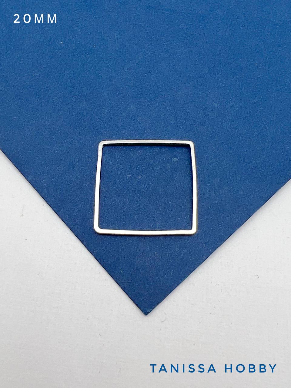 Коннектор квадрат неразъемный, 20мм, родий, Р202