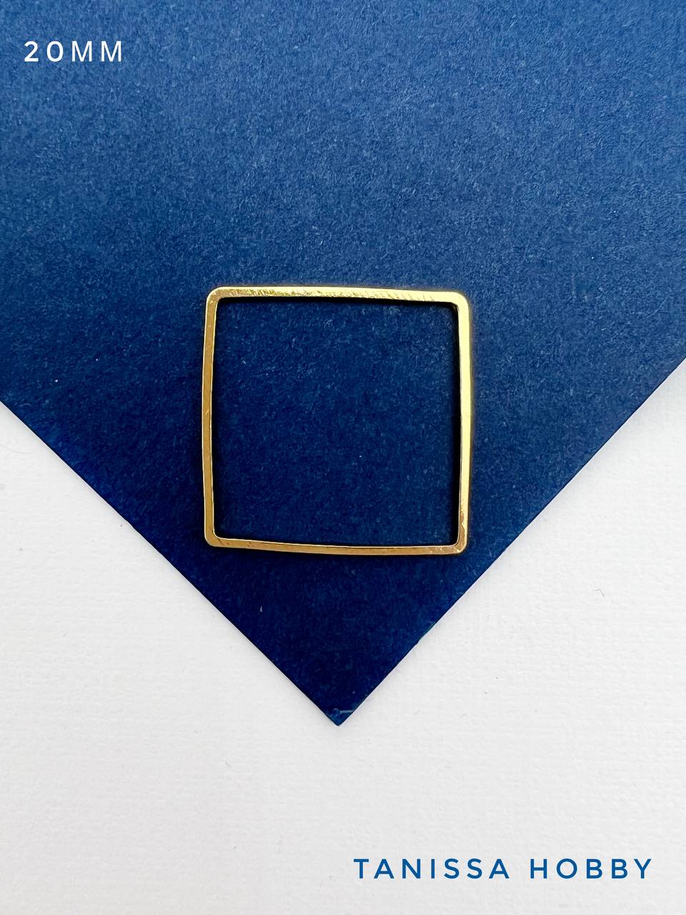 Коннектор квадрат неразъемный, 20мм, позолота, Р205