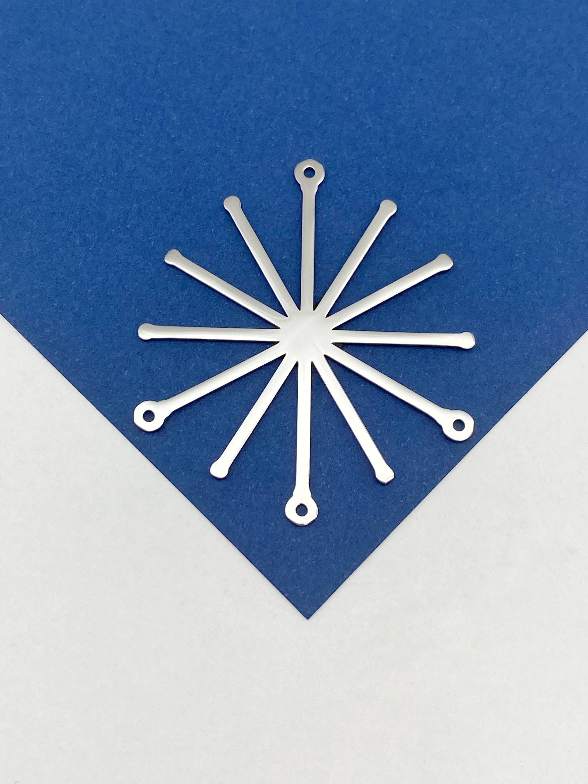 Подвеска коннектор, основа для Мандалы, 12 лучей, 50мм, сталь, МАН028