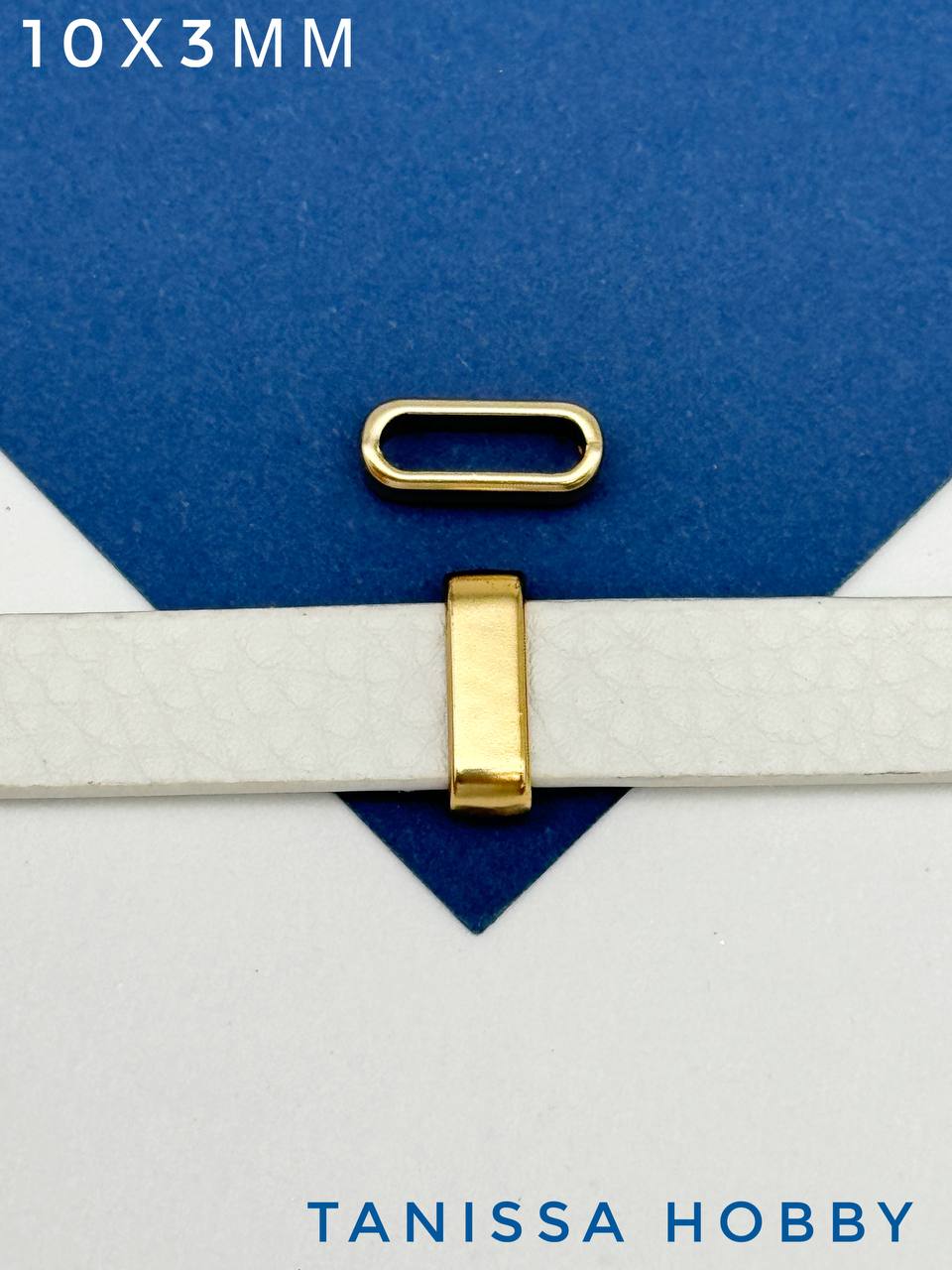 Шарм для браслета разделитель овал, под шнур 10х3мм, матовая позолота, Ш121