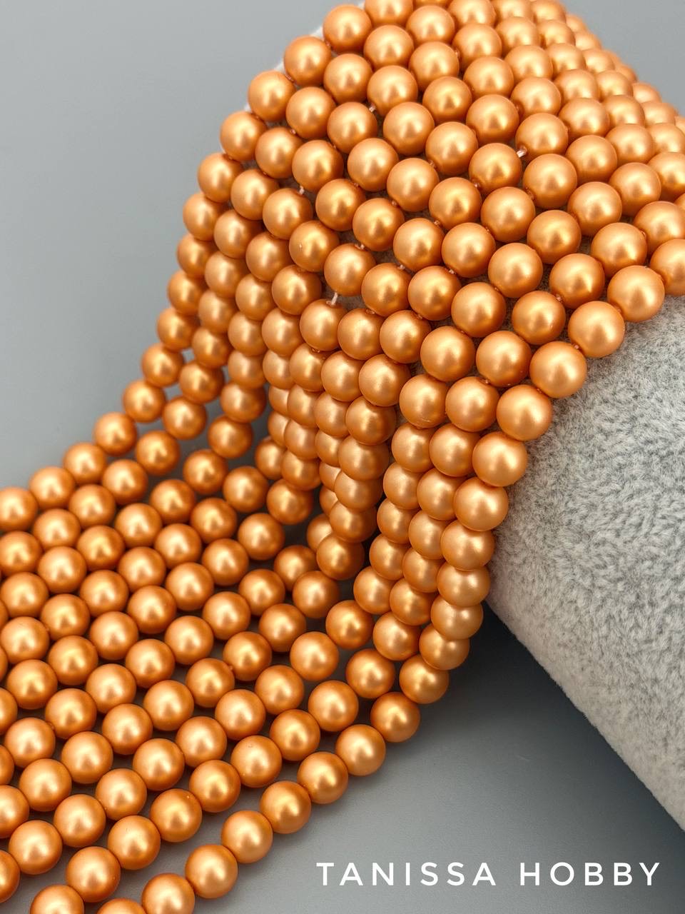Жемчуг Майорка, оранжевый, Matte Orange, 6мм, нить, МА296