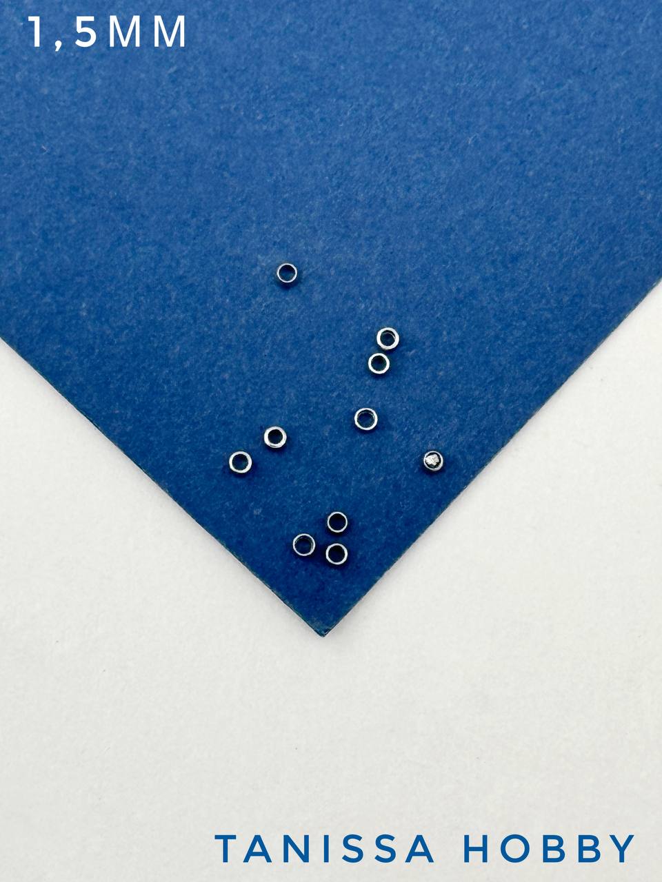 Кримпы зажимные 1,5мм, 10 штук, сталь, Ч201