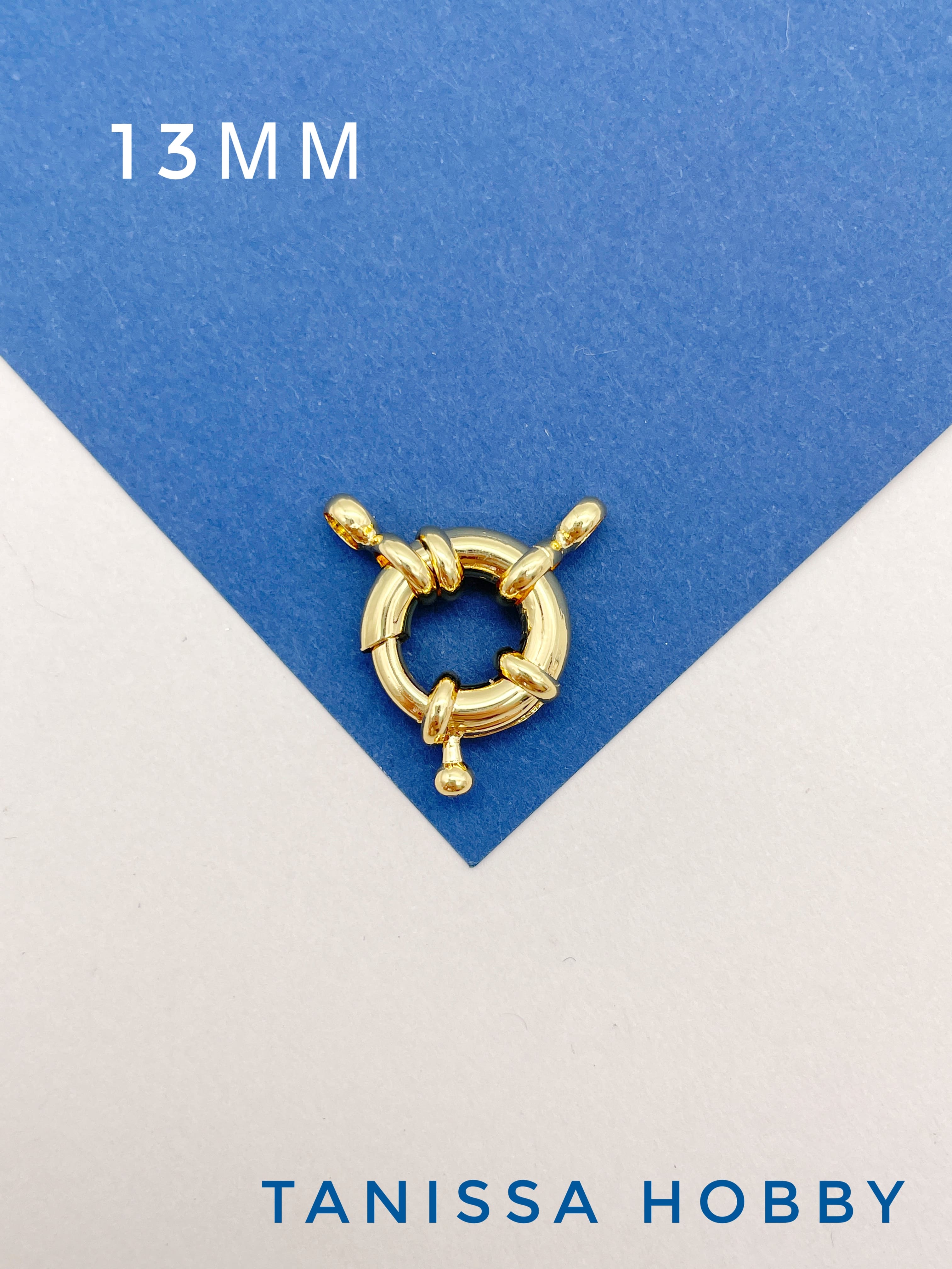 Карабин замок, 13мм штурвал, позолота, К629