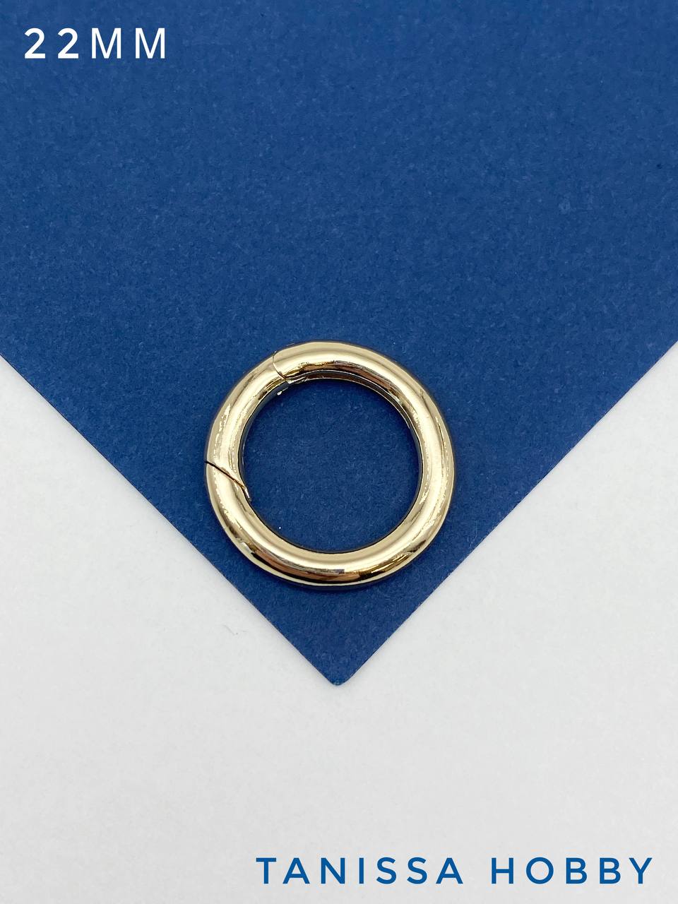 Карабин круглый Кольцо 22мм, позолота, Р019