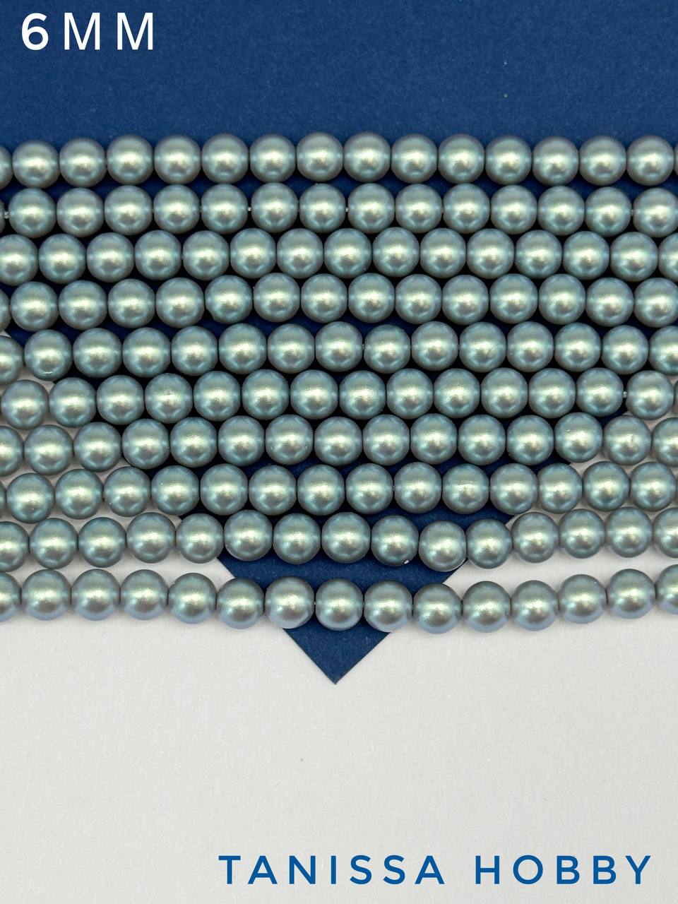 Жемчуг Майорка, зеленый, Iridescent Green, 6мм, нить, МА122