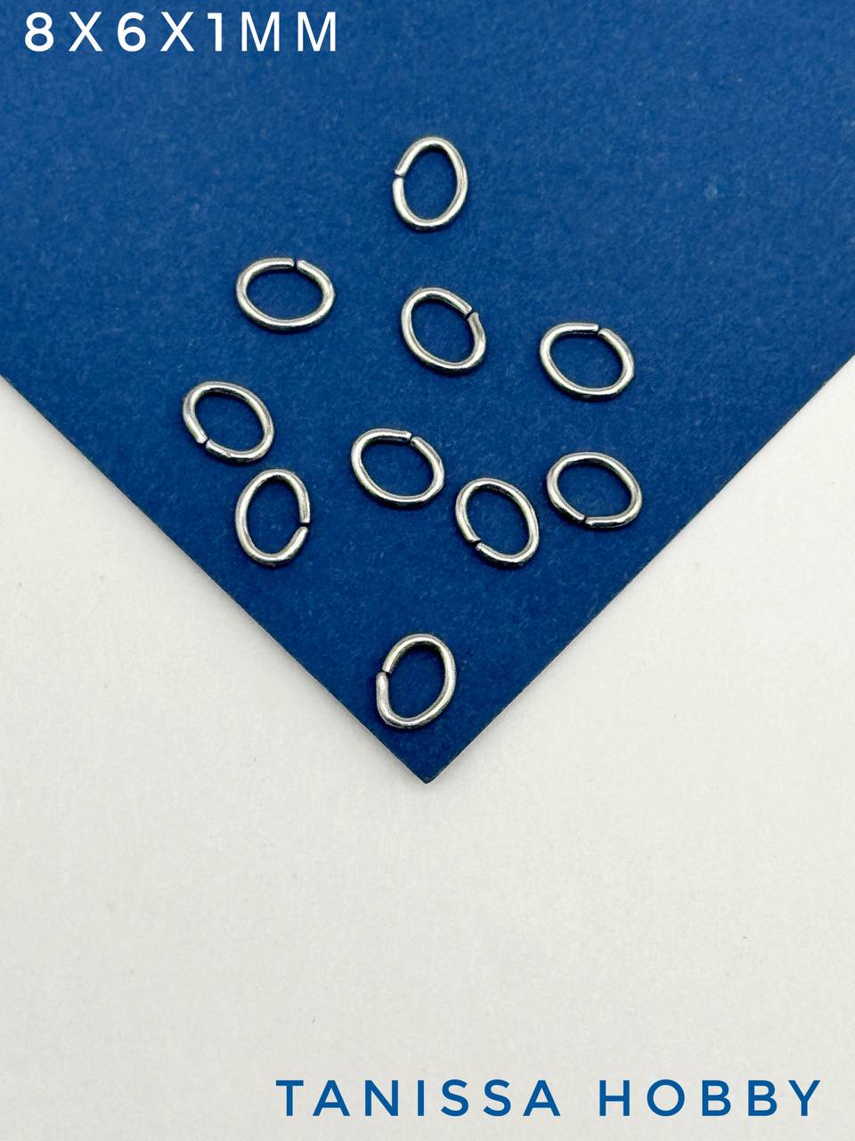 Соединительные колечки овалы, 8х6мм, толщина 1, сталь, Ч429